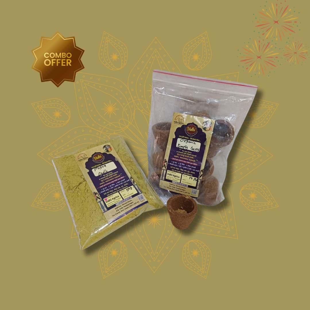 Cow dung diya with Oudh Mogara